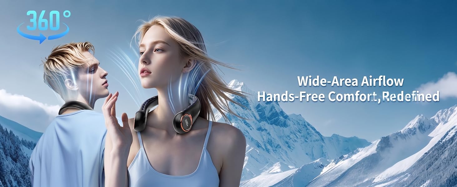 portable neck fan cooling neck fan camping fan neck fans that blow cold air rechargeable neck fan