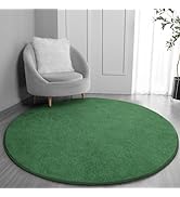 FlyDOIT Round Area Rugs for Bedroom Living Room, 4x4 Green Super Soft Comfy Thickened Memory-Foam...