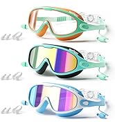 LEEIGGT Swim Goggles for Kids, Anti Fog UV Protection, Leakproof Wide ViewSwimming Goggles Youth ...