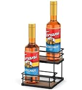 THYGIFTREE Coffee Syrup Rack Organizer 4 Syrup Bottles Holder Stand for Coffee Bar 2-Tier Storage...