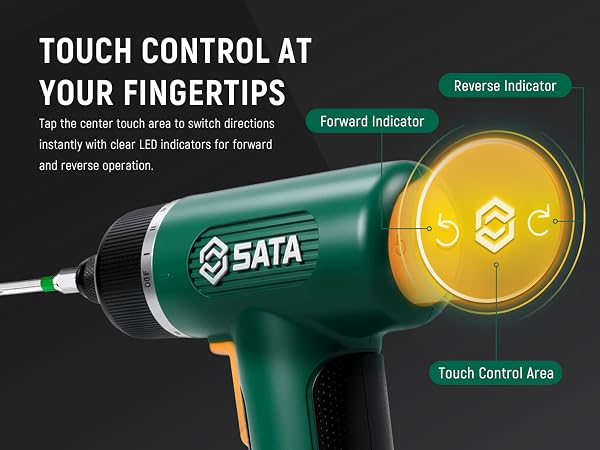 Touch control electric screwdriver with forward reverse direction switch