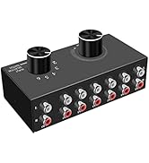 6-Way Audio Switcher, Right and Left Channel Stereo Audio Switcher, Plug & Play Compatible with T...