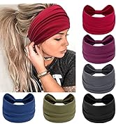 AWUMBUK Wide Headbands for Women Knotted No Slip Head Bands Soft Turban Headband Hair Accessories...