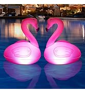 Toodour Floating Pool Lights, 2 Packs Solar Flamingo Pool Lights that Float, Waterproof Glow in T...