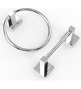 Ruacq Chrome Toilet Paper Holder Towel Ring Bathroom Accessories Hardware Set Double Post Pivotin...