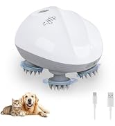 ALL FOR PAWS Cat Dog Massager for Cats & Dogs, Handheld Electric Pet Massager Brush with 4 Rotati...