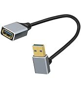 LANMINGLEL Short USB 3.0 Male to Female Cable,90 Degree USB 3.0 Extension Cable,5 Gbps Type A Ext...