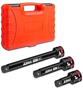 ZAHX 3/4-Inch Drive Impact Extension Bar Set, 3 Piece Socket Extensions 4" 6" & 10", Embossed Siz...