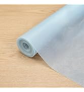1 Rolls Shelf Liners for Cabinets (12"x196" 1 Pack Clear Blue), 100% EVA Waterproof Kitchen Drawe...