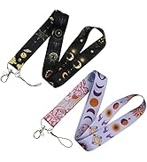Yansitu Cute Purple Moon and Sun Goddess Keychain Lanyard for Keys Cool Goth Lanyard for ID Badge...