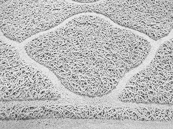 Detailed image of the coils and grooves on the grey litter mat