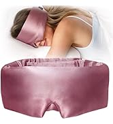 YFONG 100% Mulberry Silk Sleep Mask, Total Blackout Silk Eye Mask for Sleeping Women & Men, 22 Mo...