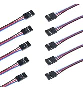 ACEBOTT 14pcs 3 Pin & 5pcs 4 Pin Female to Female Multicolored Dupont Wire, Breadboard Jumper Rib...