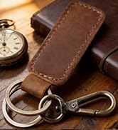 Jack&Chris Genuine Leather Car Keychain, Universal Key Fob Keychain, Leather Key Chain Holder for...