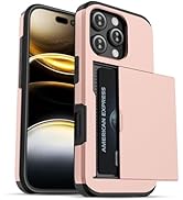Jiunai for iPhone 16 Pro Case Card Holder Wallet for 2 Cards Slide Hidden Pocket IDs Credit Cards...