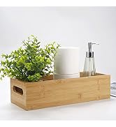 Toilet Tank Paper Basket for Back of Tank Top, Bamboo Bathroom Storage for Organizing (15 x 6 x 4...