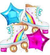 Big, 20 Inch Roller Skate Balloon - Pack of 4 | Star Foil and Roller Skate Balloons for Roller Sk...