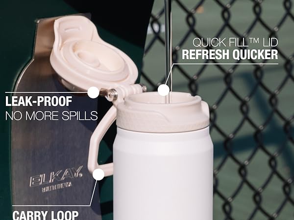 zulu powerfill insulated water bottle with chug and sip straw lid