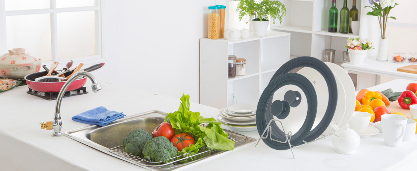 Universal Lid, Tempered Pan Lid with Heat Resistant Silicone Rim