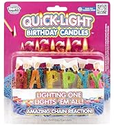 BEST PARTY EVER! Quick Light Happy Birthday Candles - Rainbow Glitter Happy Birthday Letters - Li...