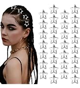 Cptots 30 Pcs Metal Star Hair Clips 2000s Y2K Snap Barrettes 1.25 In Non Slip Star Hair Accessori...