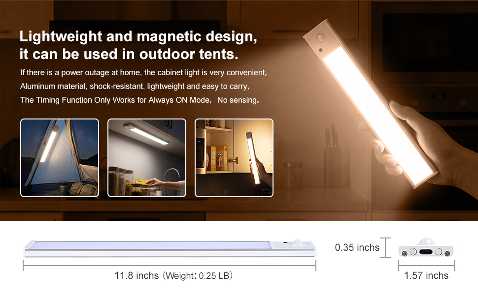 Lightweight and magnetic design, it can be used in outdoor tents.