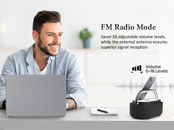 Radio fm clock Christmas gift for women men kids teenager Alarm clock for bedrooms wireless charging