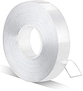 CLAVICHORD Double Sided Mounting Tape, 1/2inch 10ft Clear, Removable, No Residue, Strong Adhesive...