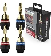 Monster XP QuickLock Self-Crimping Banana Plugs for Speaker Wire with 24K Gold Contacts - 2 Pair ...