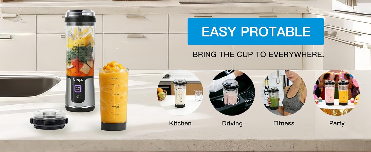 Replacement 18 oz Blending Vessel Compatible with Ninja Blast Portable Blender
