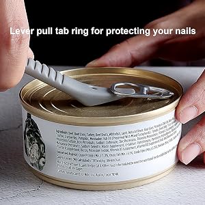 The End of Handle helps to Open the Can's Pull-tab
