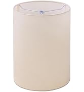 Wellmet No Assembly Required, 8" Diameter x11" High Lampshade, CreamWhite | Classic Modern Fabric...