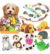 Dog Squeaky Toys For Small Dogs, Puppy Toys For Teething Cute Small Dog Toys Stuffed Plush Dog To...