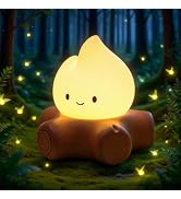 BANDIANCY Campfire Camping Night Light, Flickering Flame Lights, Cute Gifts | Chibi Campfire Nigh...