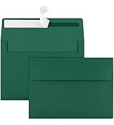 50 Pack 5x7 Envelopes - Self Seal for Invitations, Weddings, Photos & Greeting Cards (Dark Green)