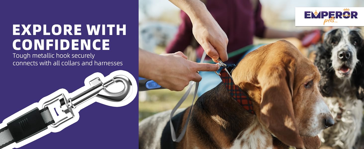 Emperor Pets | 26ft Heavy Duty Retractable Dog Leash - For Pets Up to 110lbs - Classic Series -Blue