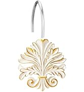 EleCharm Retro Baroque Shower Hooks & Rings Set of 12 - Rust Proof Metal Decorative Hangers for B...