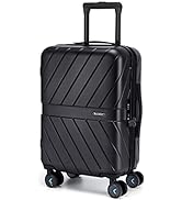 BAGSMART Carry On Luggage 22x14x9 Airline Approved, 1OO% PC Lightweight Carry On Hardside Waterpr...