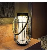 baterysu Large Outdoor Solar Lanterns Hanging Light Waterproof LED Garden Lights solar powered Re...