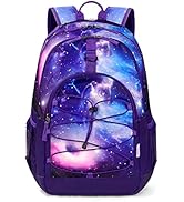 Choco Mocha Purple Backpack for Teen Girls, Travel School Backpack for Girls Middle School Large ...