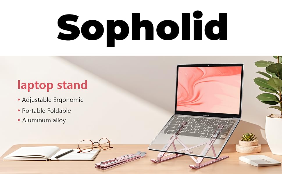 laptop stand · Adjustable Ergonomic . Portable Foldable . Aluminum alloy