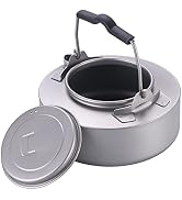 ATiAP Titanium Kettle Coffee Tea Pot 0.6L/ 1L with Mesh Bag Portable for Outdoor Camping (Ta9081-...