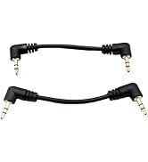 UpperFu 3.5mm Stereo Audio Cable, 2-Pack Gold Plated 3.5mm Male 90 Degree Right & Left Angled to ...