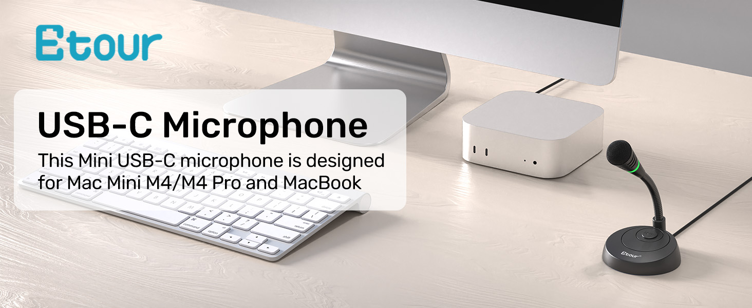 USB-C Microphone This Mini USB-C microphone is designedfor Mac Mini M4/M4 Pro and MacBook