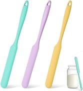 3 Pcs Silicone Jar Spatula Set, Sourdough Spurtle, Jar Scraper, Long Handle Thin Spatulas, Perfec...