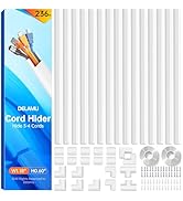 Delamu Cord Hider, 236in Cord Covers for 3-4 Wires on Wall, Cable Hider Wire Covers for Cords, Wi...