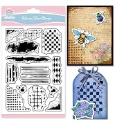 GLOBLELAND Grunge Texture Clear Stamp for Scrapbooking Brush Stains Silicone Stamps Ink Backgroun...