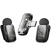 Wireless Lavalier Microphone for iPhone iPad Android with Charging Case,Lapel Mic with Noise Redu...