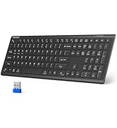 TECKNET Bluetooth Keyboard Rechargeable, 4-Device (2.4G+BT) Wireless Keyboard, Full Size Computer...