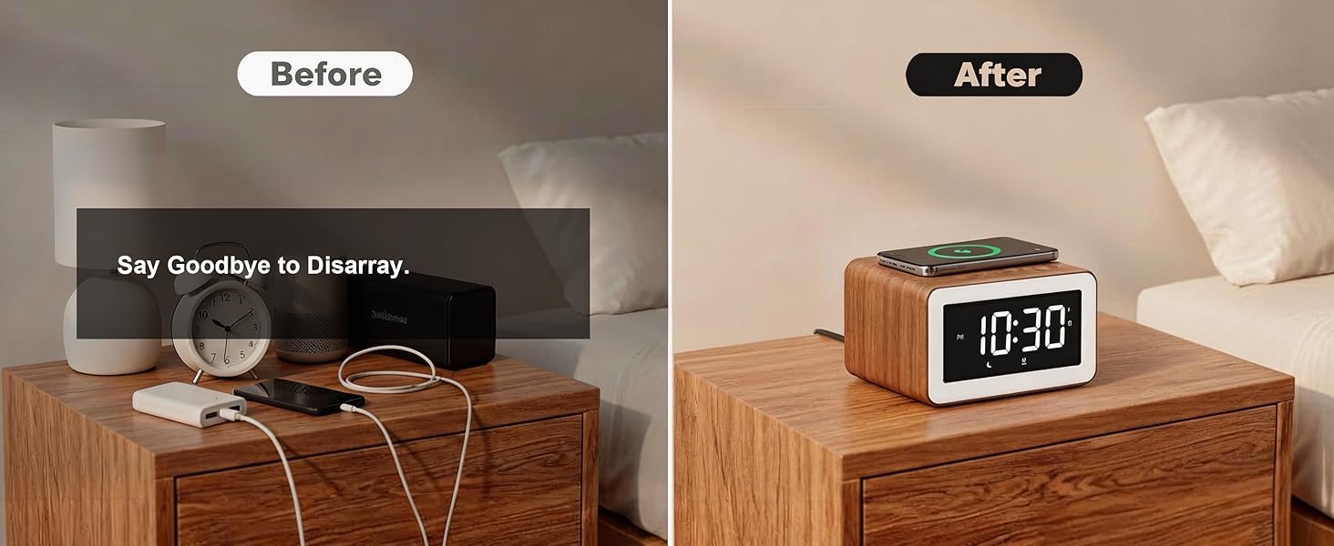 alarm clock phone charger Bluetooth speaker